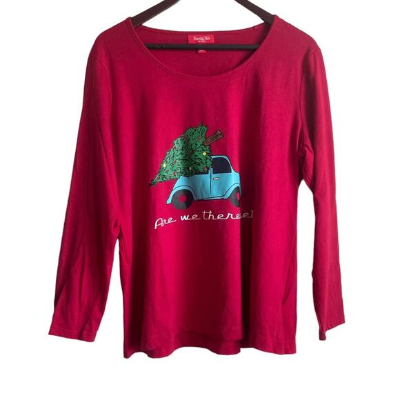 Christmas PJs Set Women 1X Red Long Sleeve Holiday Novelty Print Lounge Festive - Picture 3 of 14